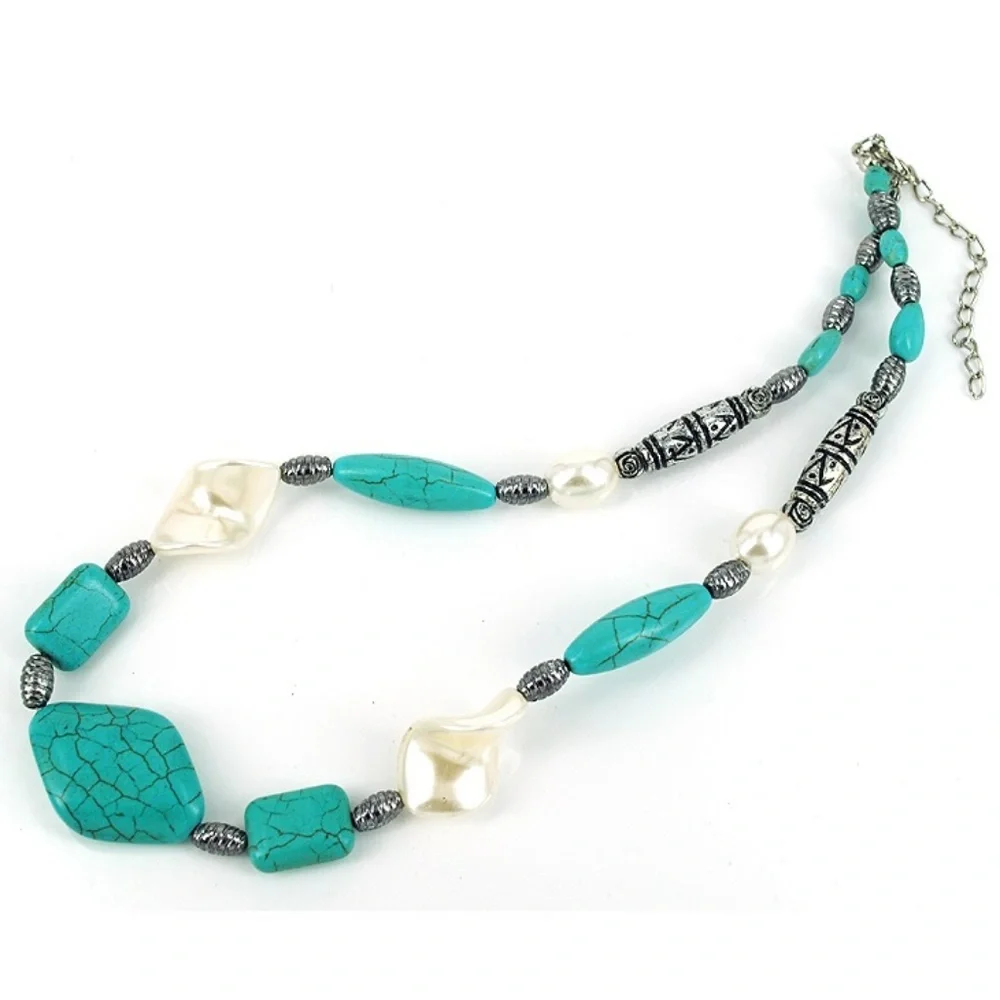 😀 3 for $20 New Turquoise & CCB Bead Necklace